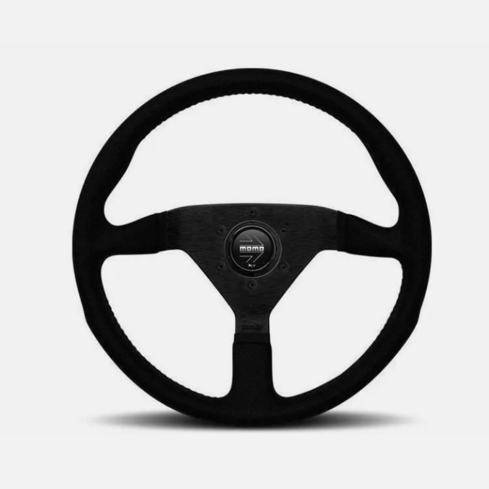Momo Monte Carlo Alcantara leather Steering Wheel 320mm with Hub adapter Black